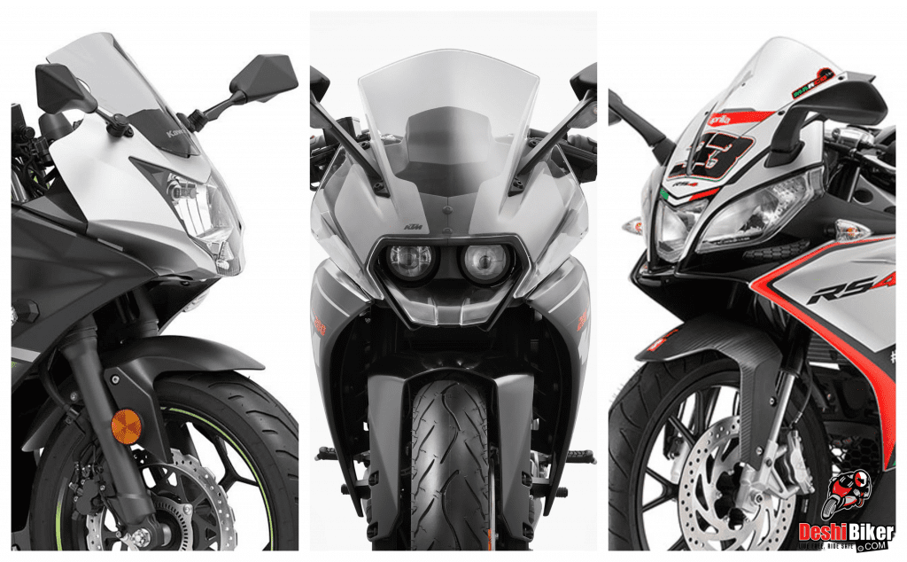 KTM RC Vs Aprilia RS4 Vs Kawasaki Ninja